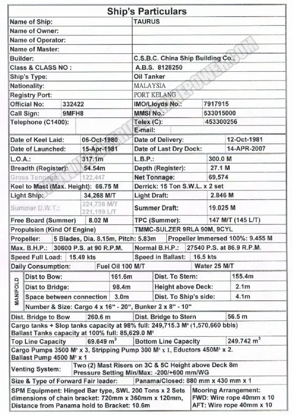 Kapal tangki minyak/bahan kimia keur dijual