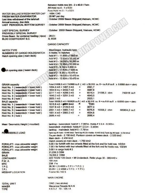 Kapal pangangkut barang curah keur dijual
