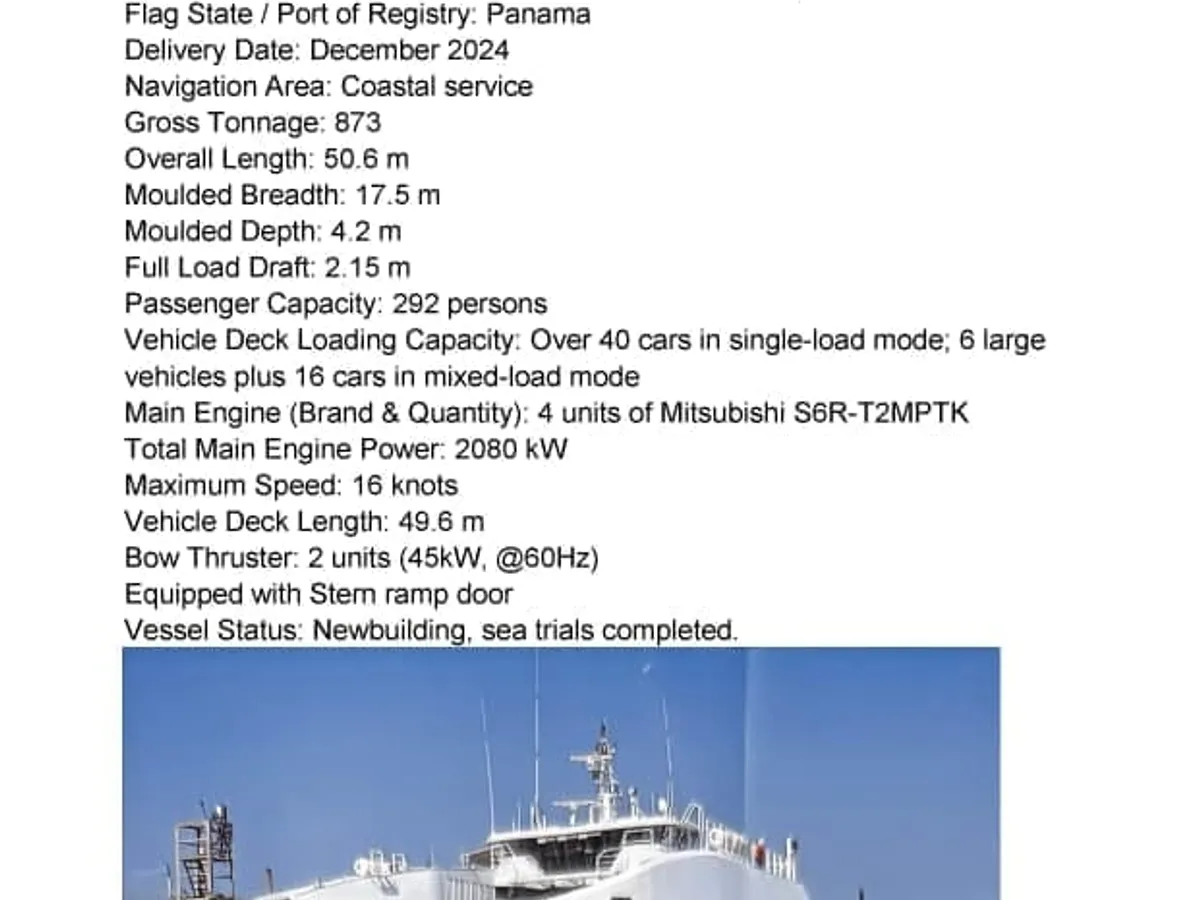Kapal Ro-Ro keur dijual