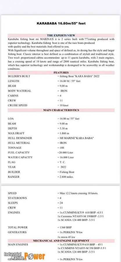 Fishing Trawler pikeun dijual